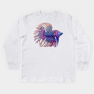 Betta Fish Zentangle Kids Long Sleeve T-Shirt